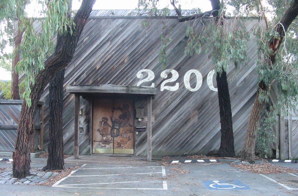 Front entrance of the Record Plant, 2200 Bridgeway, Sausalito, California