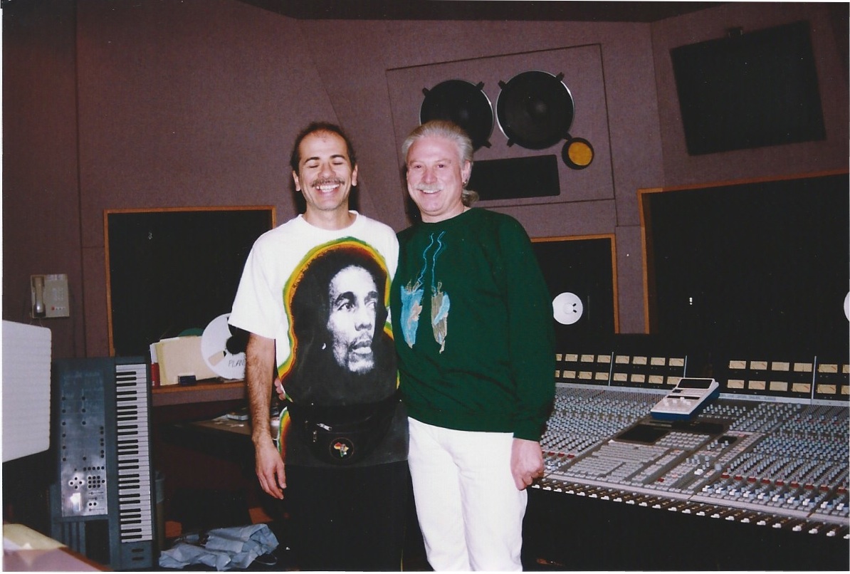 Arne Frager and Carlos Santana in Studio A