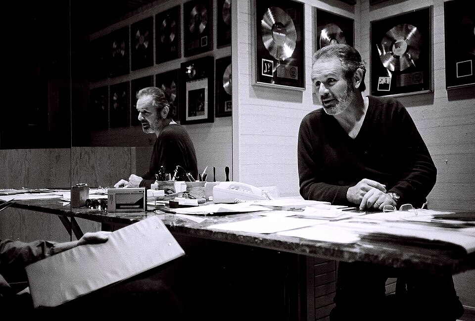 Chris Stone in his office at the Record Plant in Los Angeles, 1989