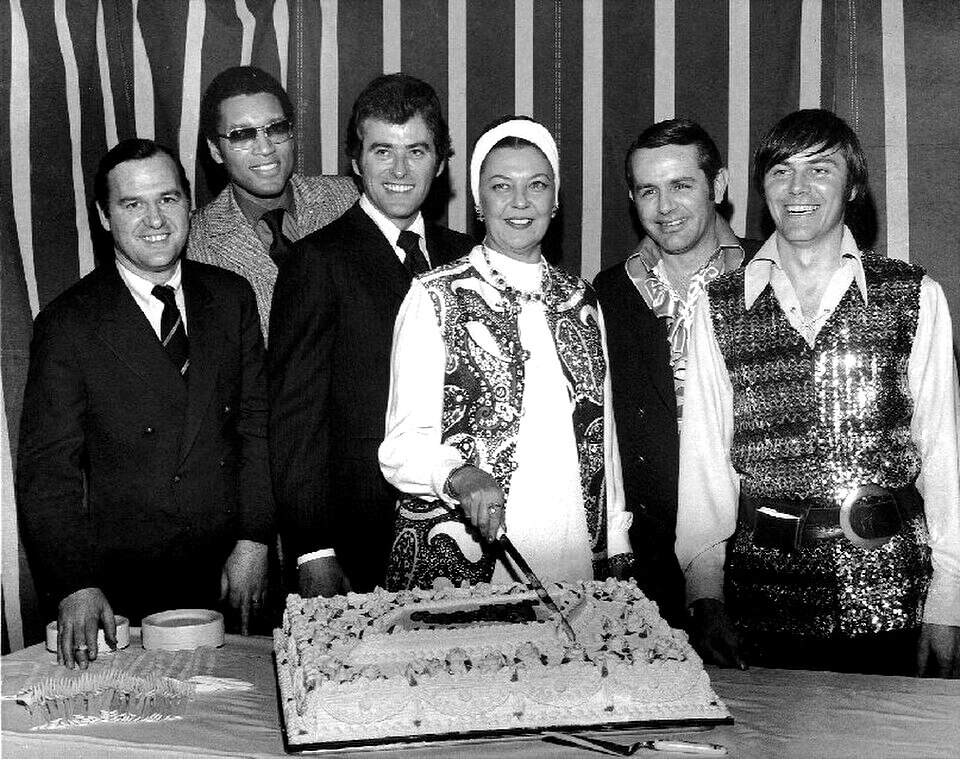 Cake cutting at the Record Plant Los Angeles opening, December 4, 1969